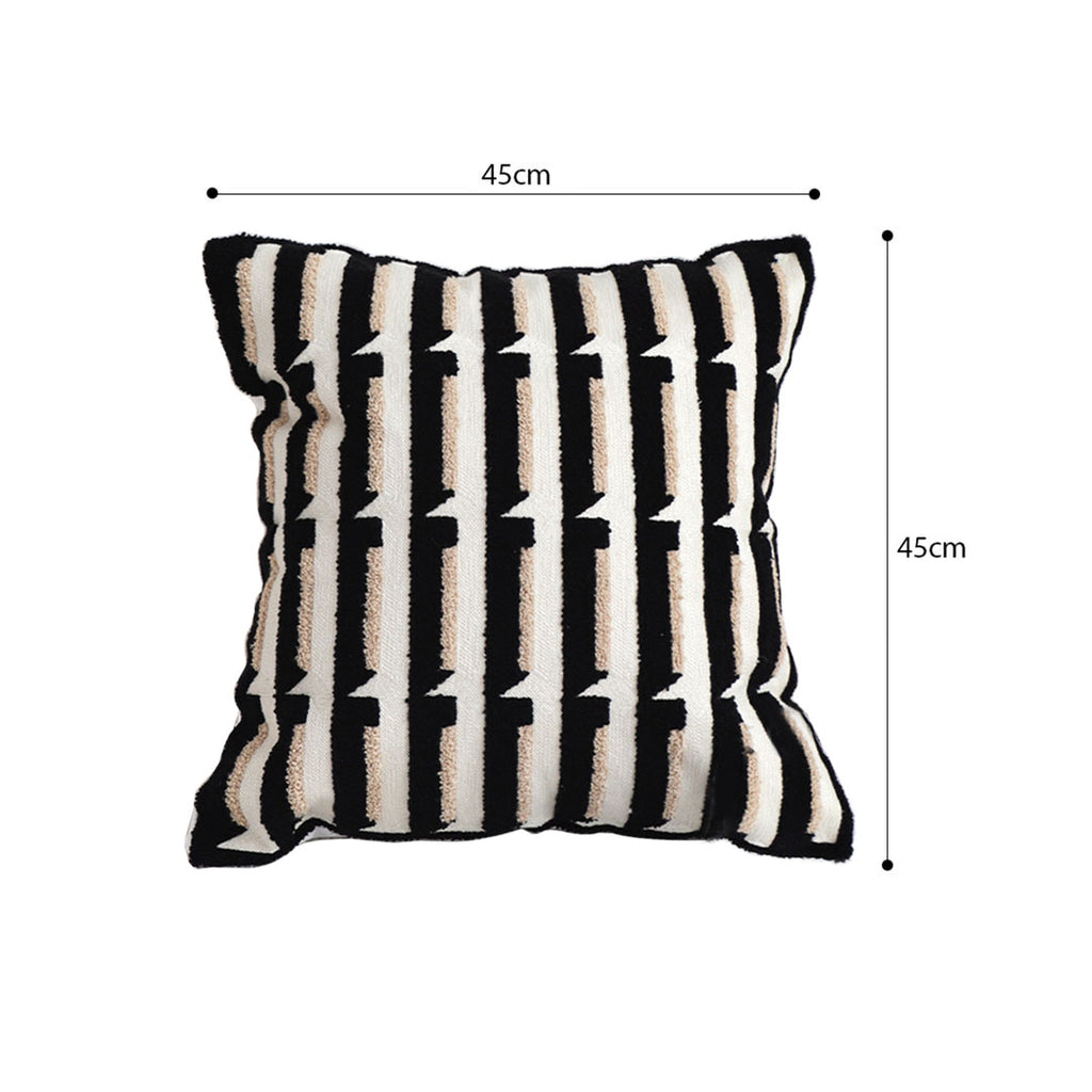 SOGA 45cm Black & White Modern Stripe Tufted Polyester Pillow Cover