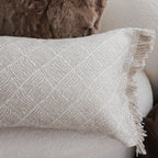 SOGA 35x62cm Serene Textured Fringed Cushion Cover
