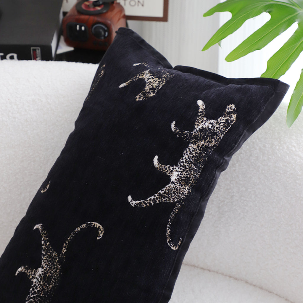 SOGA 30x50cm Elegant Black Panther Embroidered Decorative Pillowcase