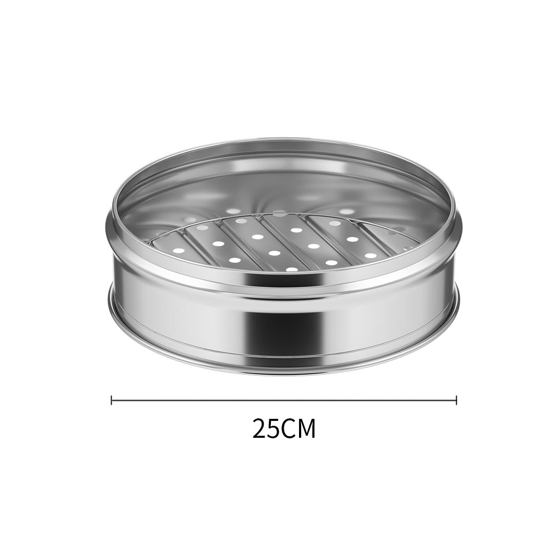 SOGA 2X 3 Tier Stainless Steel Steamers With Lid Work inside of Basket Pot Steamers 25cm