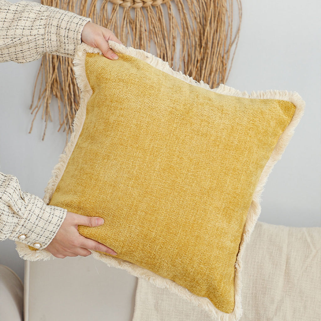 SOGA 45cm Mustard Yellow Pillowcase