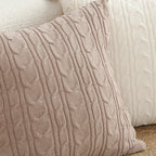 SOGA 2X 45cm Dusty Rose Cable Knit Decorative Pillowcase
