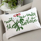SOGA 45cm Embroidered Christmas Pillowcase – Festive Elegance in White