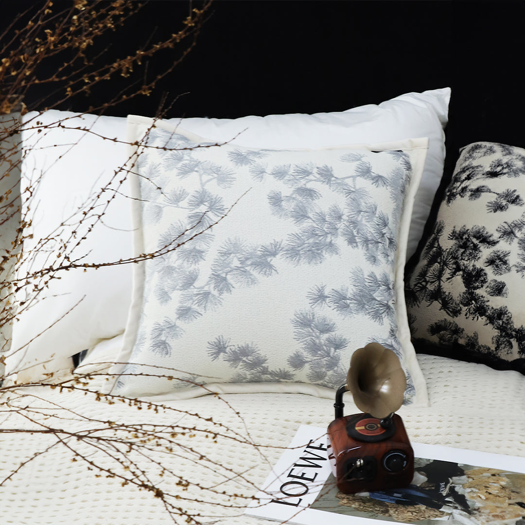 SOGA 45cm Gray Floral Pillowcase