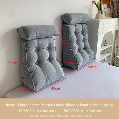 SOGA 60cm Grey Triangular Wedge Lumbar Pillow Headboard Backrest Sofa Bed Cushion Home Decor