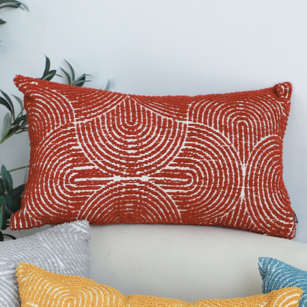 SOGA 30x50cm Cinnabar Burnt Orange Lumbar Pillowcase