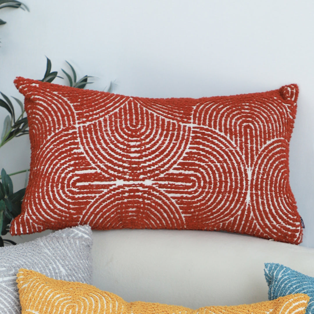 SOGA 30x50cm Cinnabar Burnt Orange Lumbar Pillowcase