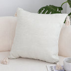 SOGA 45cm Minimalist Cream Tassel Pillowcase with tassels