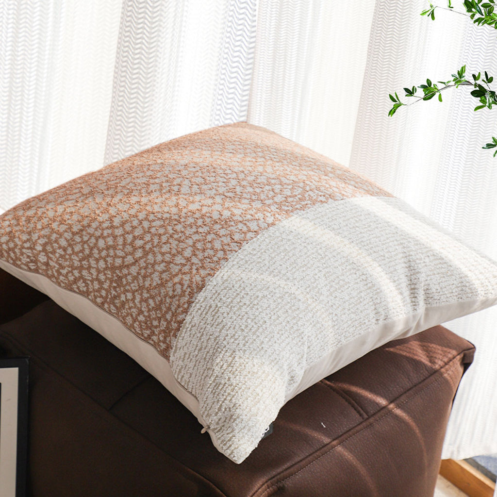 SOGA 45cm Chic Ivory & Gold Textured Pillowcase