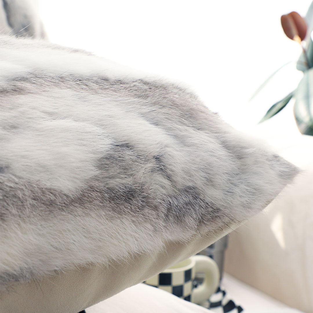 SOGA 45cm  Premium White Faux Fur Pillowcase