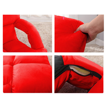 SOGA 4X Foldable Lounge Cushion Adjustable Floor Lazy Recliner Chair with Armrest Red