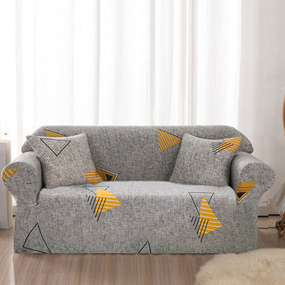 SOGA 4-Seater Geometric Print Sofa Cover Couch Protector High Stretch Lounge Slipcover Home Decor