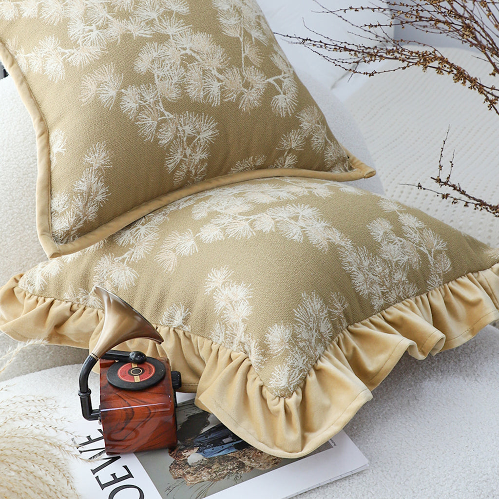 SOGA 45cm Champagne Floral with Gold Ruffle