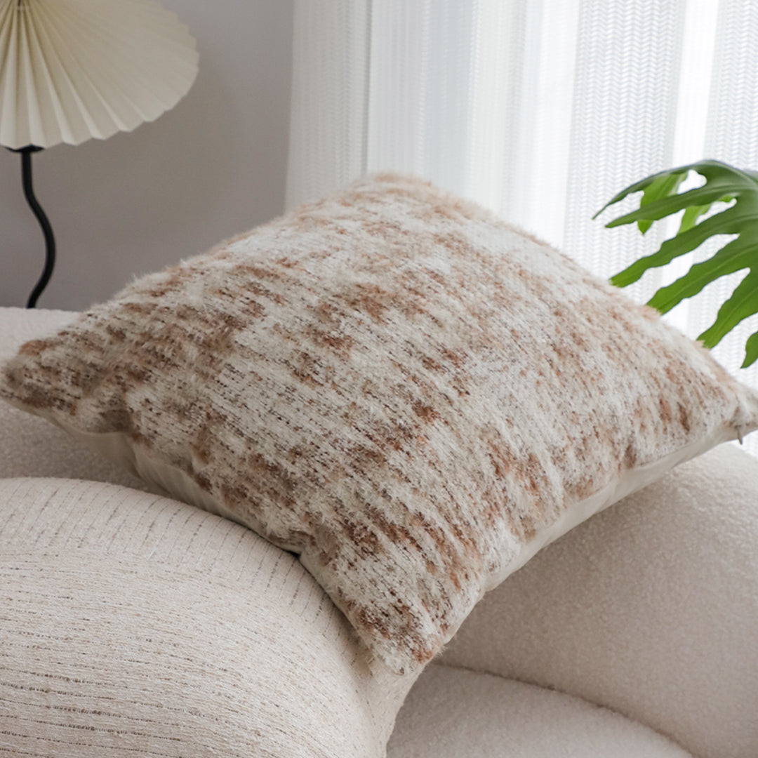 SOGA 45cm Faux Fur Geometric Pillowcase – Gold