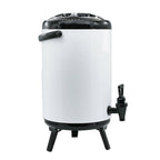 SOGA 4.8 Gal Stainless Steel Insulated Milk Tea Barrel Hot and Cold Beverage Dispenser Container with Faucet White