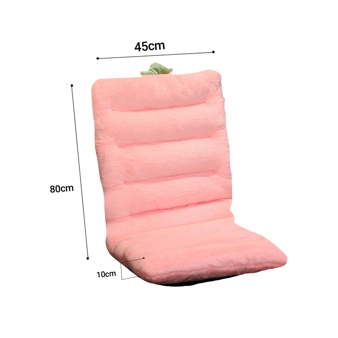 SOGA 2X Pink One Piece Strawberry Cushion Office Sedentary Butt Mat Back Waist Chair Support Home Decor