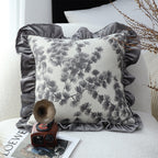 SOGA 45cm Gray Floral with Ruffle Trim