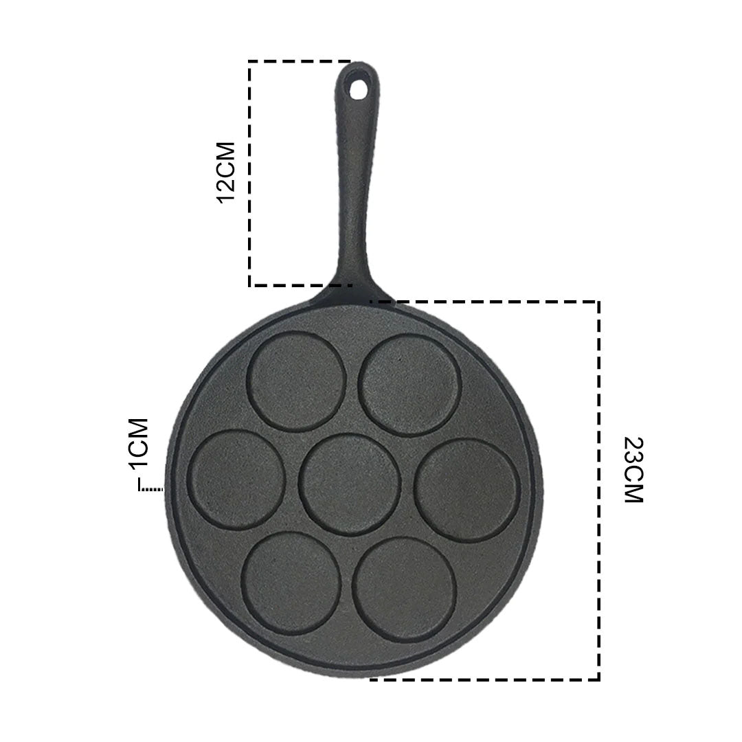 SOGA 2X 23cm Cast Iron Takoyaki Fry Pan Octopus Balls Maker 7 Hole Cavities Grill Mold