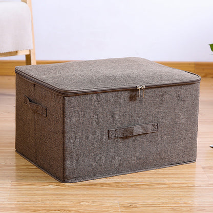 SOGA Coffee Large Portable Double Zipper Storage Box Moisture Proof Clothes Basket Foldable Home Organiser