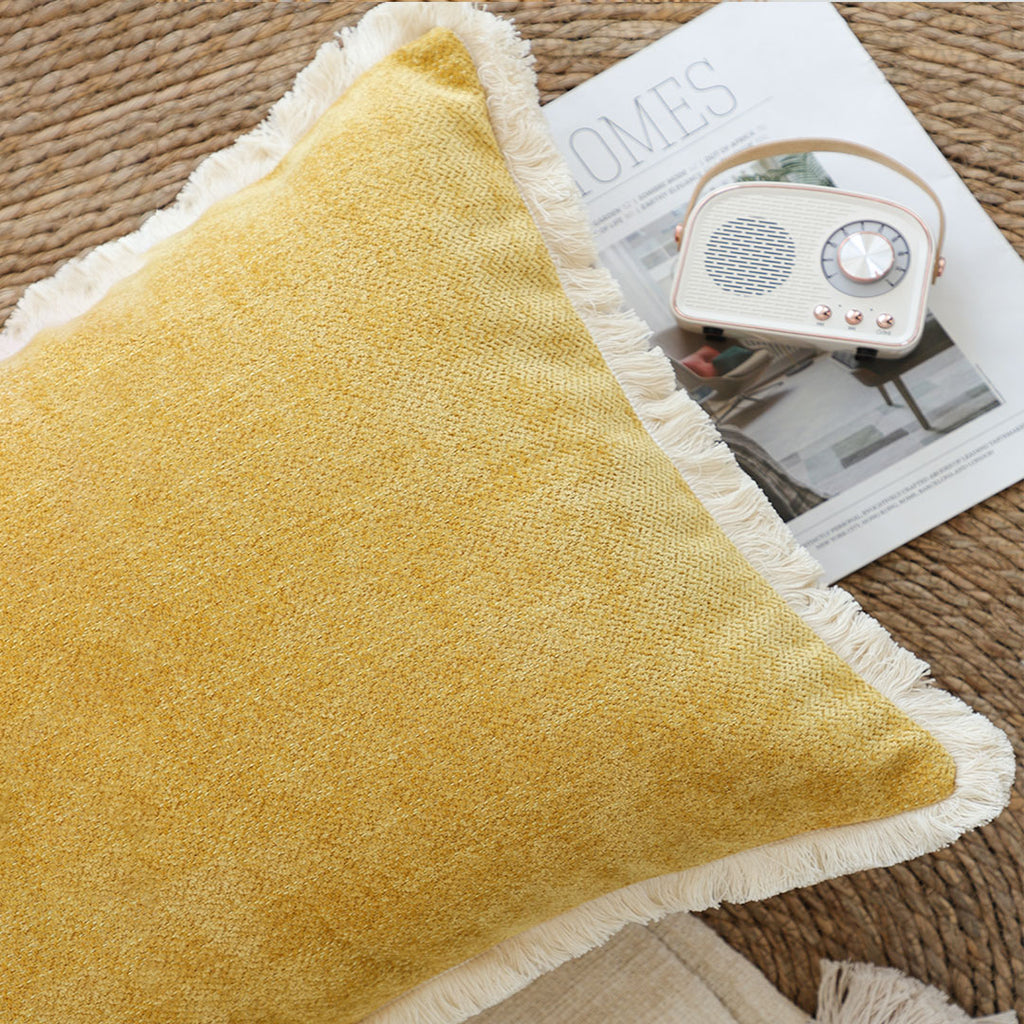 SOGA 45cm Mustard Yellow Pillowcase