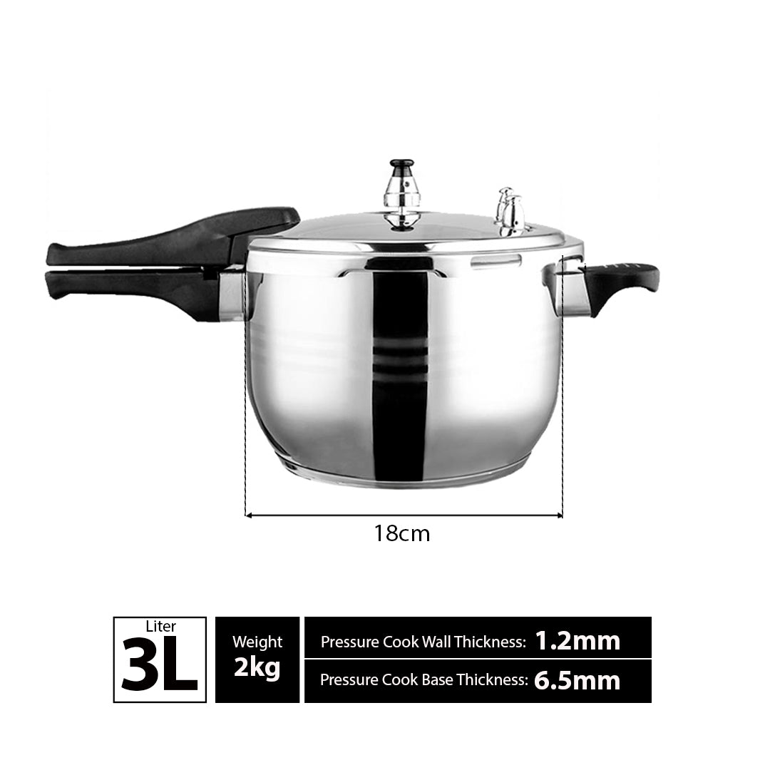 3L Commercial Grade Stainless Steel Pressure Cooker