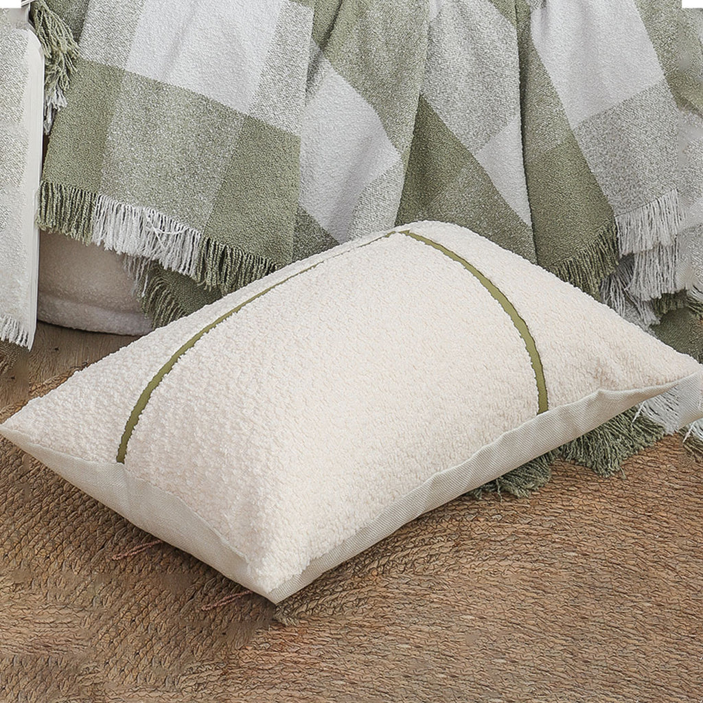 SOGA 30x50cm Cozy Chic Lumbar Pillowcase with Modern Green Stripe