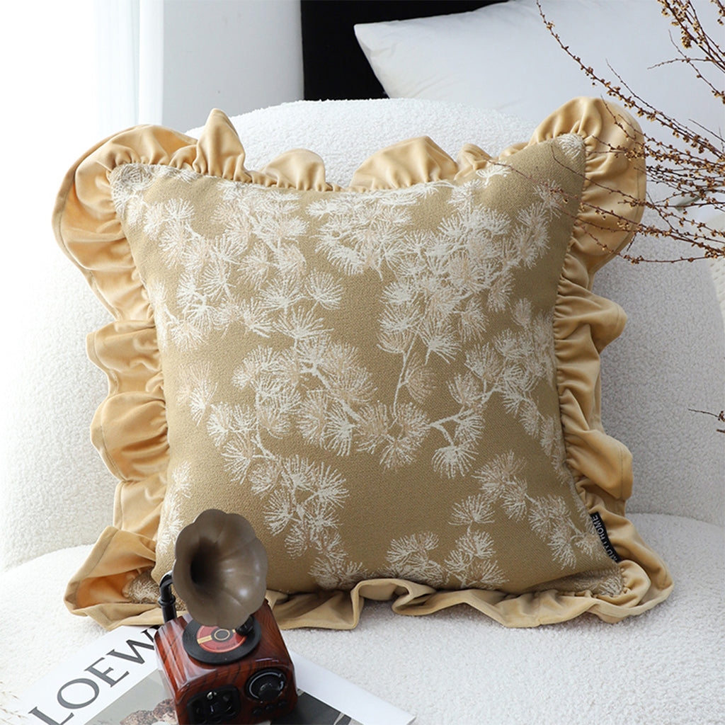 SOGA 2X 45cm Champagne Floral with Gold Ruffle
