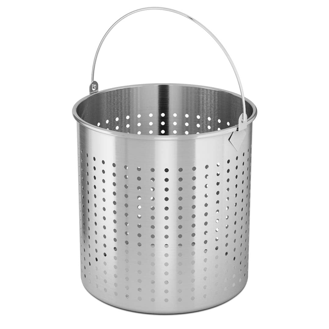 SOGA 2X 50L 18/10 Stainless Steel Perforated Stockpot Basket Pasta Strainer with Handle