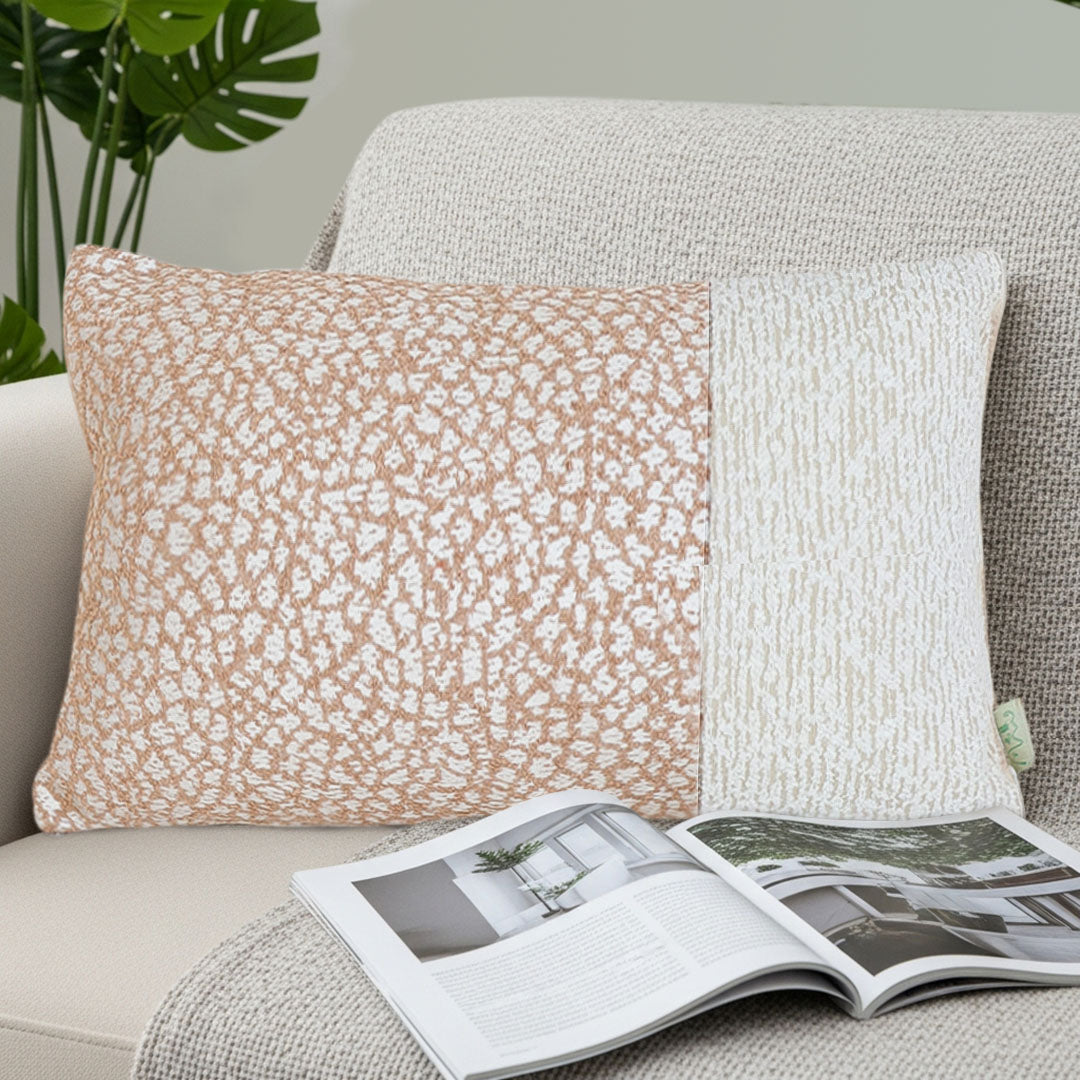 SOGA 30x50cm Chic Leopard Print & Solid Ivory Decorative Pillowcase