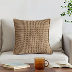 SOGA 45cm Cozy Brown Geometric Knit Polyester Pillow Cover