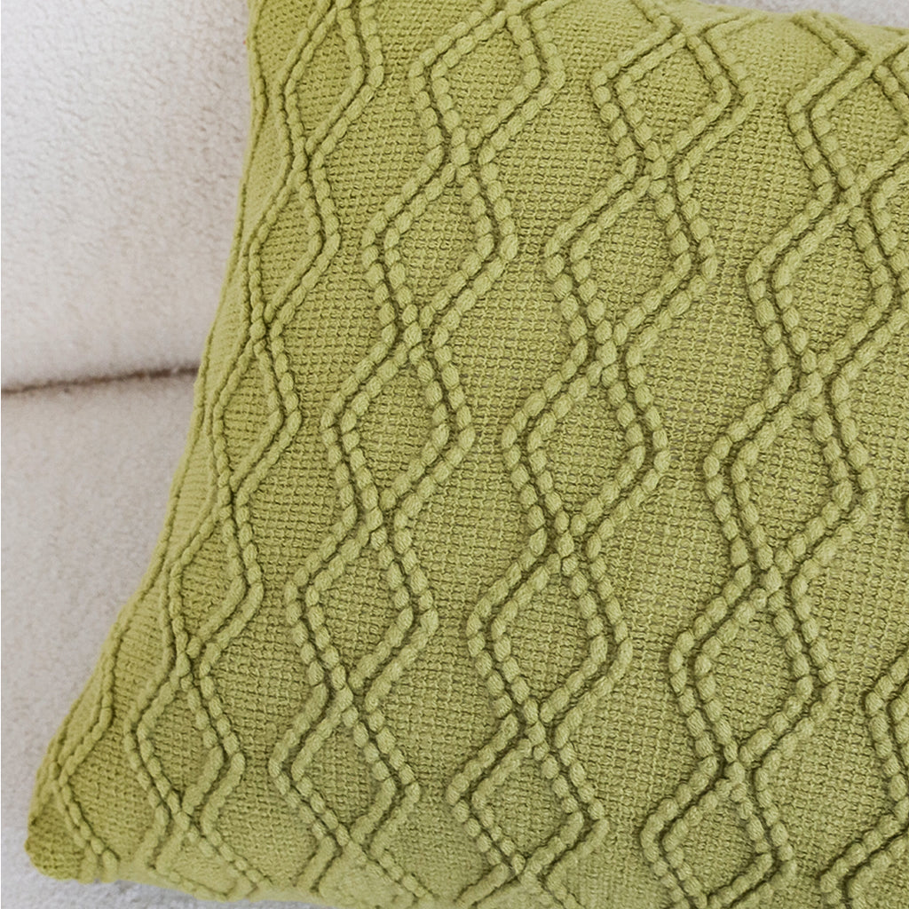 SOGA 2X 45cm Sage Green Cable Knit Pillow Covers – Soft Decorative Cushion Cases for Sofa, Bed, and Home Décor