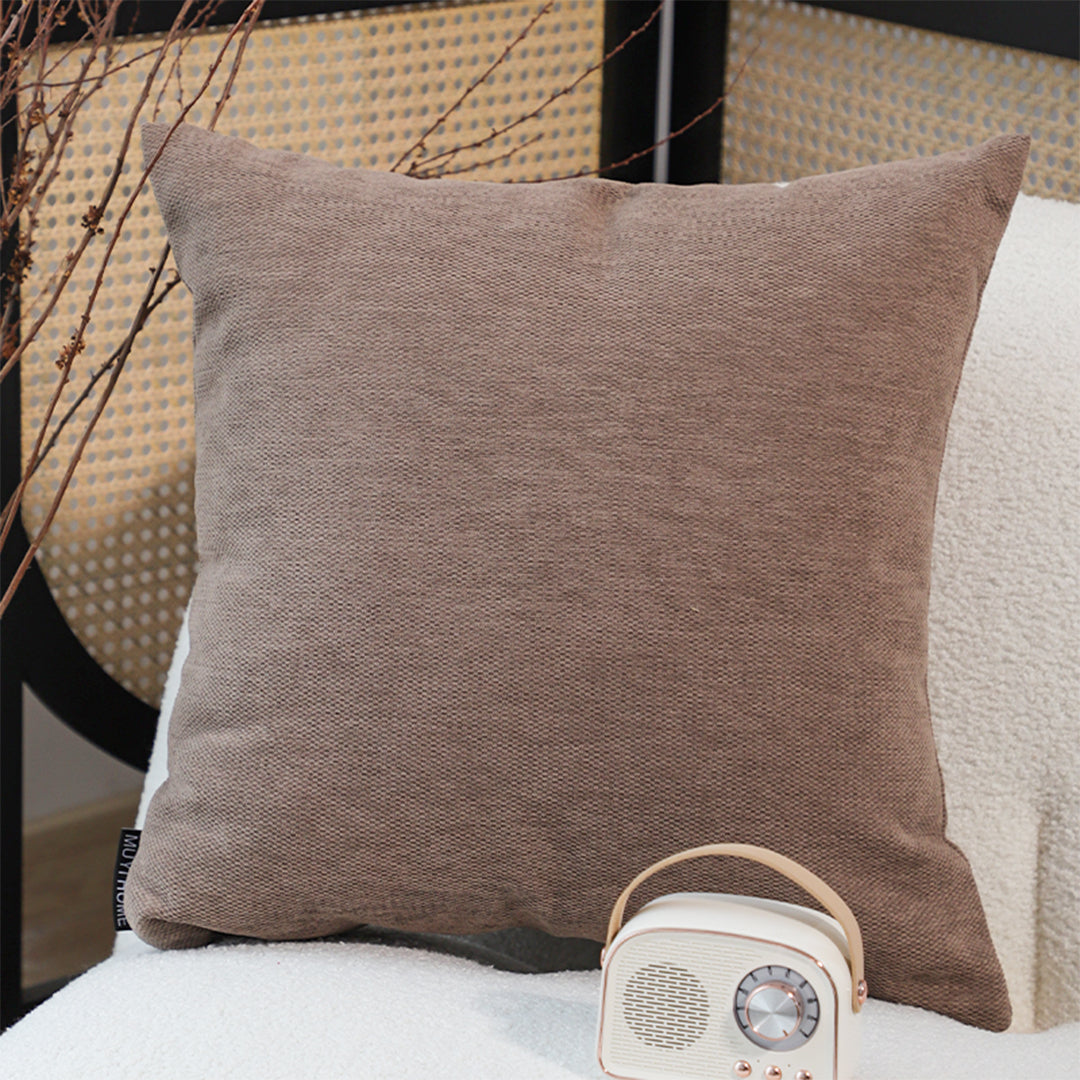 SOGA 45cm Minimalist Textured Brown Pillowcase