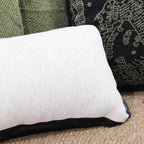 SOGA 2X 30x50cm Olive Green Minimalist Lumbar Pillowcase with Black Trim