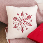 SOGA 45cm Christmas Snowflake Embroidered Faux Fur Throw Pillowcase