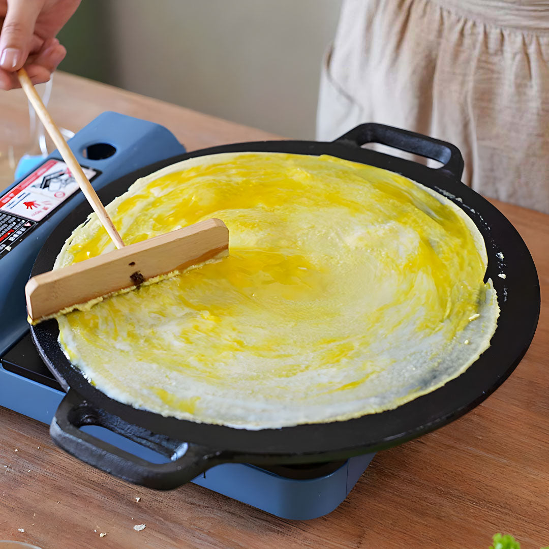 SOGA 2X 37cm Cast Iron Induction Crepes Pan Baking Cookie Pancake Pizza Bakeware