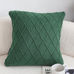 SOGA 2X 45cm Forest Green Diamond Knit Pillowcase