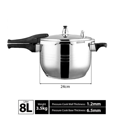 8L Commercial Grade Stainless Steel Pressure Cooker