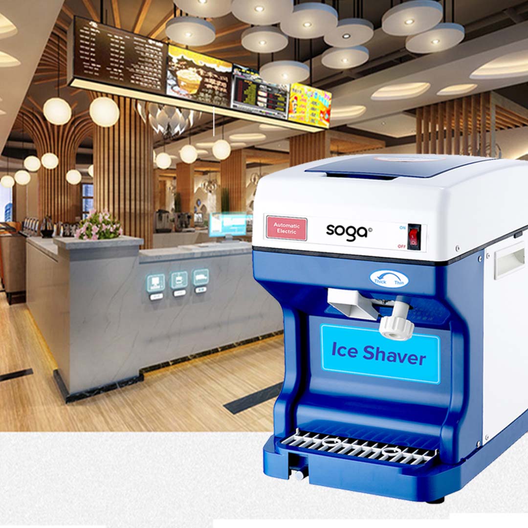 SOGA 2x Ice Shaver Commercial Electric Stainless Steel Ice Crusher Slicer Machine 120kg/h