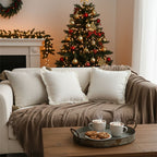 SOGA Cozy Home Set-Flannel Throw Blanket & 2 Decorative Pillow Covers (Knit & Abstract), Soft & Stylish
