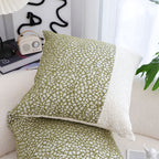 SOGA 45cm Elegant Textured Pillowcase – Modern Green & Cream Accent