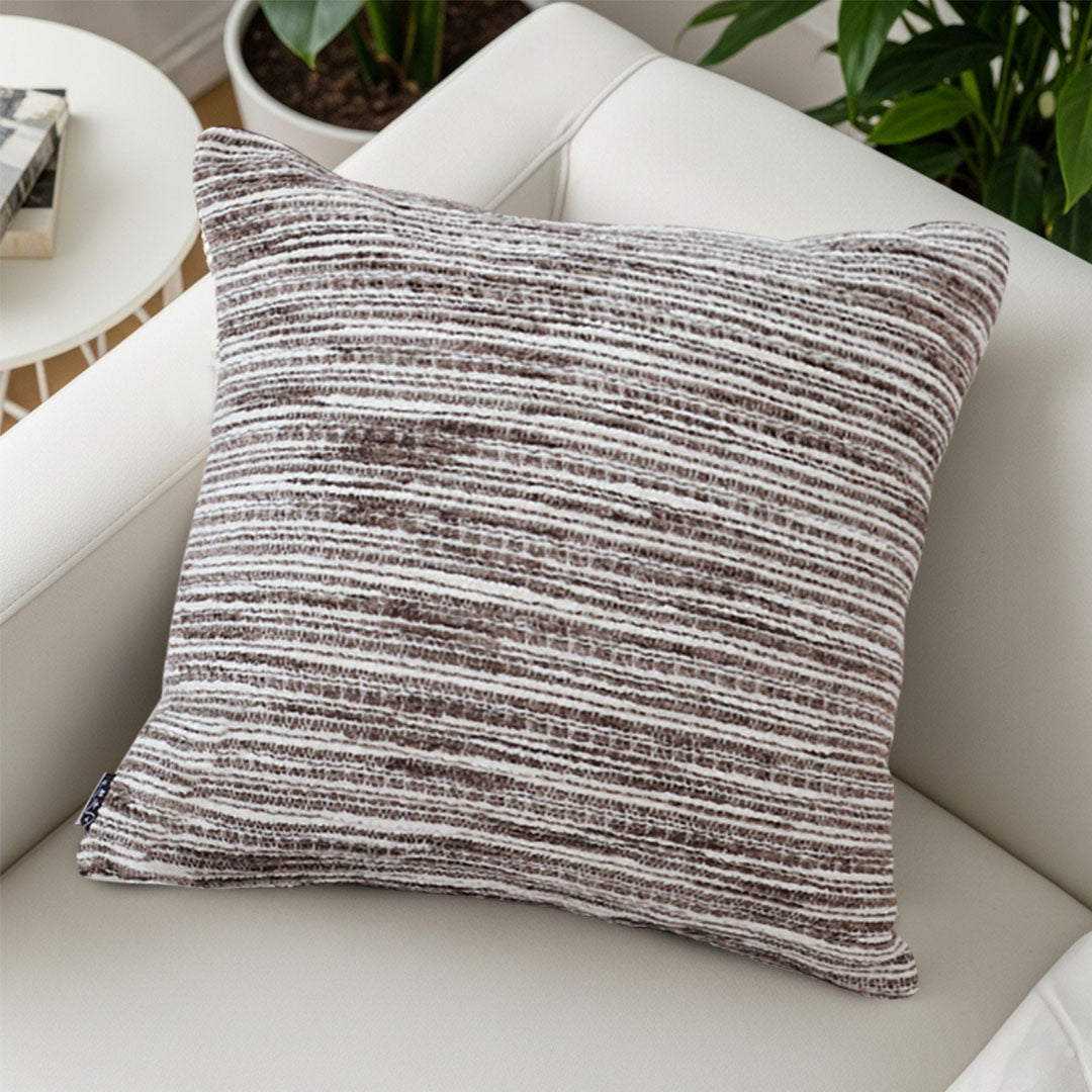 SOGA 45cm Neutral Striped Woven Pillowcase