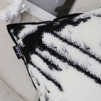 SOGA 30x50cm Black & White Leopard Throw Pillowcase