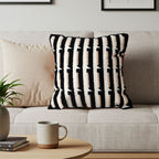 SOGA 45cm Black & White Modern Stripe Tufted Polyester Pillow Cover