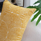SOGA 30x50cm Mustard Yellow Geometric Lumbar Pillowcase for Home Decor