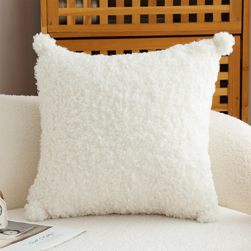 SOGA 2X 45cm Pure White Bouclé Bliss Pillowcase
