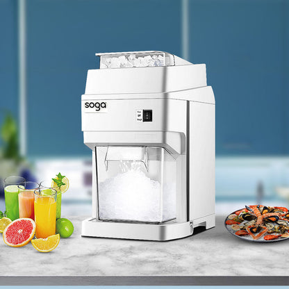 SOGA 2X 300 Watts Electric Ice Shaver Crusher Slicer Snow Cone Maker Commercial Tabletop Machine 120kgs/h White