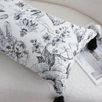 SOGA 30x50cm Chic Botanical Bliss Rectangular Pillowcase with Tassel Accents