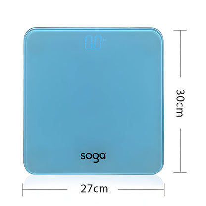 SOGA 2X 180kg Digital Fitness Weight Bathroom Gym Body Glass LCD Electronic Scales Blue