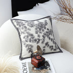 SOGA 2X 45cm Dark Gray Floral Pillowcase