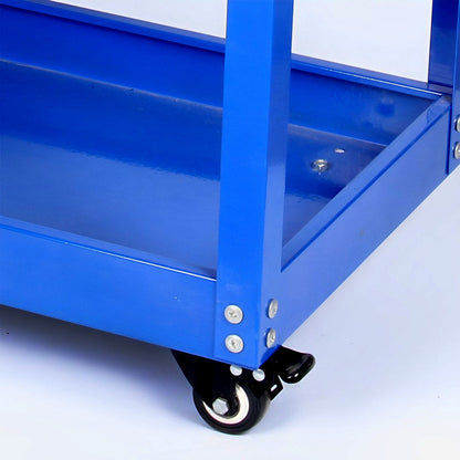 SOGA 3 Tier Tool Storage Cart Portable Service Utility Heavy Duty Mobile Trolley Blue